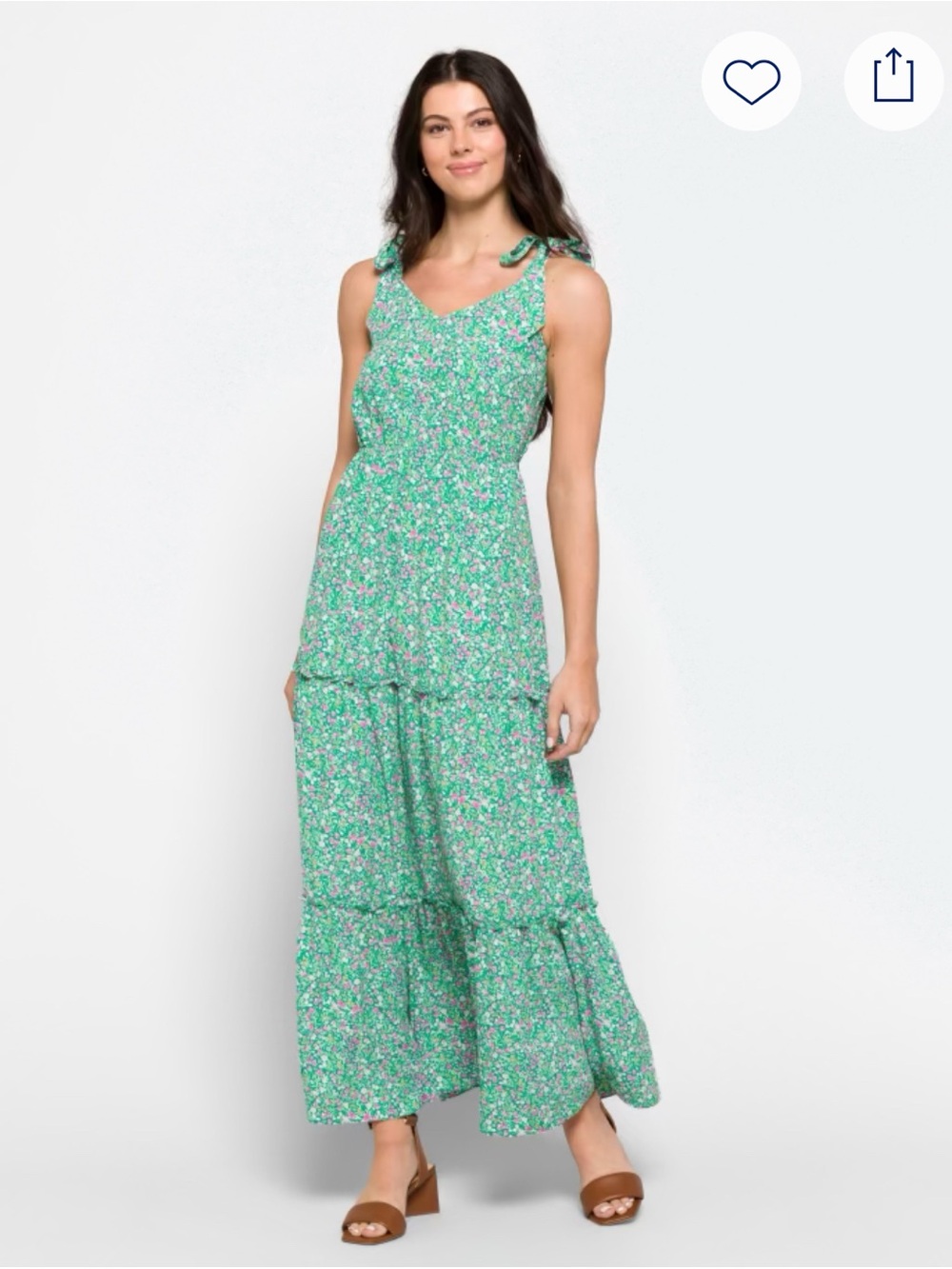 Skies Are Blue Teal Floral Maxi Dress with Pink and White Blooms